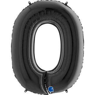 Black Number 0 Balloon - 26" Foil