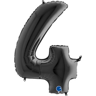 Black Number 4 Balloon - 26" Foil