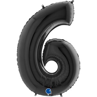 Black Number 6 Balloon - 26" Foil