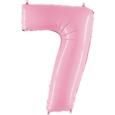Pastel Pink Number 7 Balloon - 40" Foil