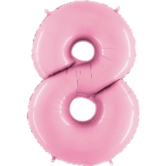 Pastel Pink Number 8 Balloon - 40" Foil