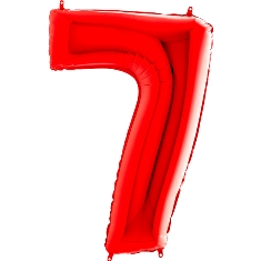 Red Number 7 Balloon - 40" Foil