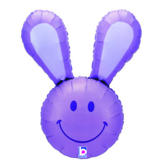 Lavender Smiley Bunny Balloon - 37" Foil unpackaged