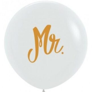 Fashion 005 White Mr. Balloons - 24" Latex (3ct)