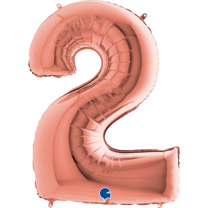 Rose Gold Number 2 Balloon - 40" Foil