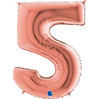 Rose Gold Number 5 Balloon - 40" Foil