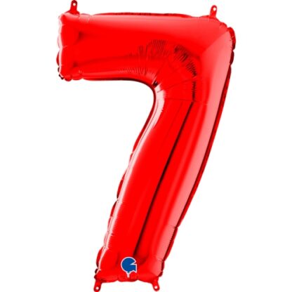 Red Number 7 Balloon - 26" Foil
