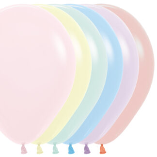 Pastel Matte Solid Assorted Balloons - 12" Latex (50ct)