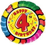 Age 4 Round Balloon - 18" Foil