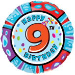 Age 9 Round Balloon - 18" Foil