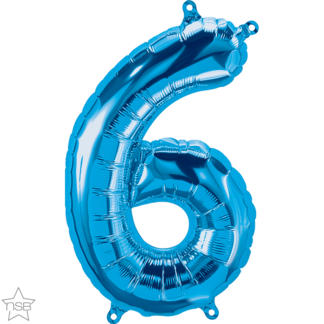 Blue Number 6 Balloon - 16" Foil