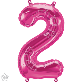 Magenta Number 2 Balloon - 16" Foil