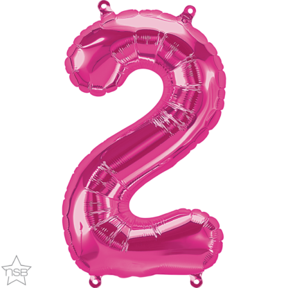 Magenta Number 2 Balloon - 16" Foil
