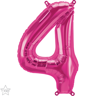 Magenta Number 4 Balloon - 16" Foil