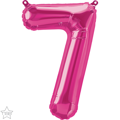 Magenta Number 7 Balloon - 16" Foil