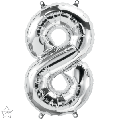 Silver No 8 Balloon - 16" Foil
