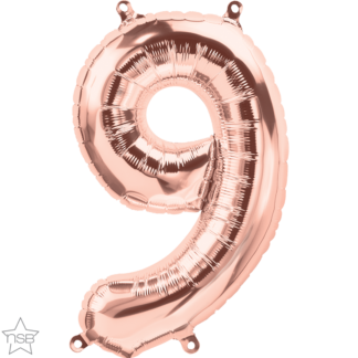 Rose Gold Number 9 Balloon - 16" Foil