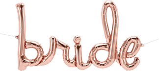 Rose Gold Bride Phrase Script Shape Balloon - 33" Foil
