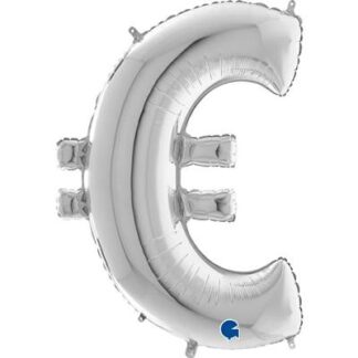 Silver "€" Symbol - 40" Foil