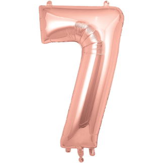 Rose Gold Number 7 Balloon - 34" Foil