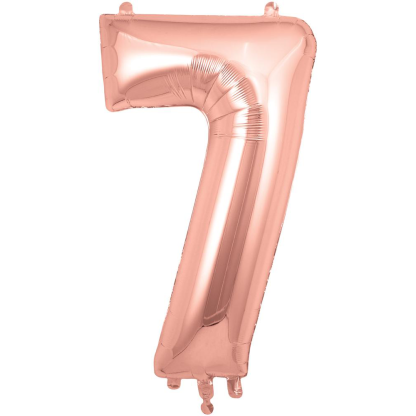 Rose Gold Number 7 Balloon - 34" Foil