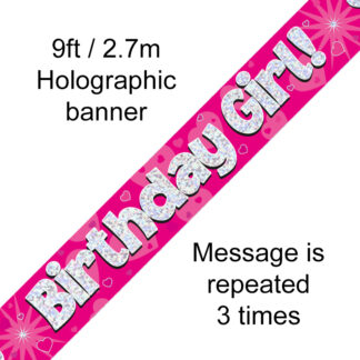 Pink Birthday Girl Banner - (6ct)