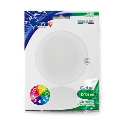 White 4D Globe - 15" Foil