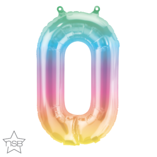 Jelli Ombré Number 0 Balloon - 16" Foil eol
