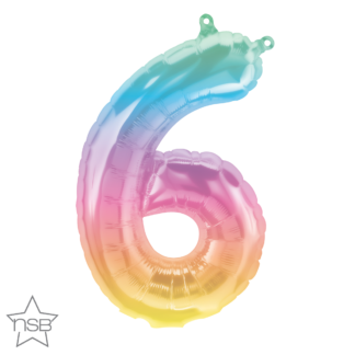 Jelli Ombré Number 6 Balloon - 16" Foil eol