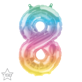Jelli Ombré Number 8 Balloon - 16" Foil eol