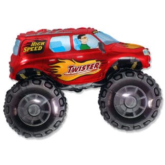 Red Big Wheel 4X4 Supershape Balloon - Foil 27" x 38"