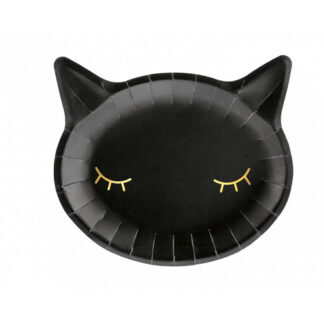 Halloween Black Cat Paper Plates