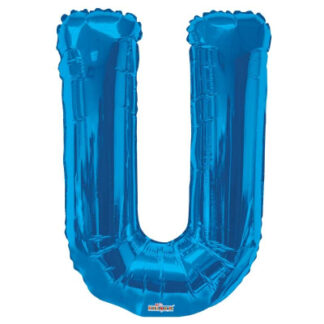Blue Letter 'U' Balloon - 34" Foil