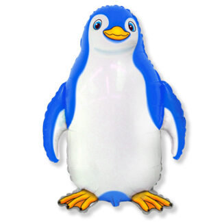 Blue Happy Penguin Christmas Supershape Balloon