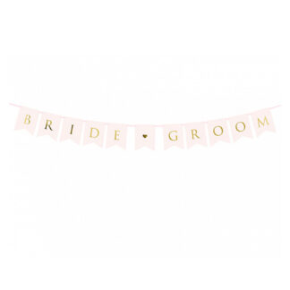 Light Pink Bride & Groom Banner - (1ct)
