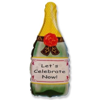 Champagne Bottle Supershape Balloon - Foil  33" X 17" / 83cm x 43cm
