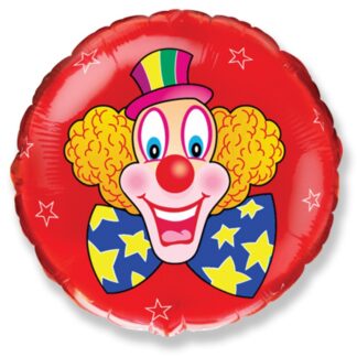 Red Clown Round Balloon - Foil