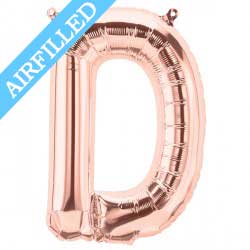 Rose Gold Letter 'D' Balloon - 16" Foil