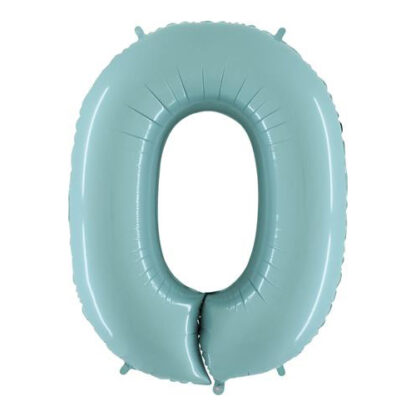 Pastel Blue Number 0 Balloon - 40" Foil Unpackaged