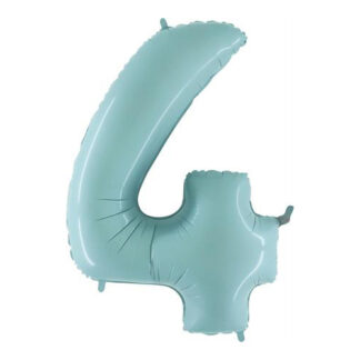 Pastel Blue Number 4 Balloon - 40" Foil Unpackaged