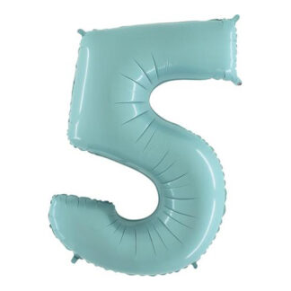 Pastel Blue Number 5 Balloon - 40" Foil