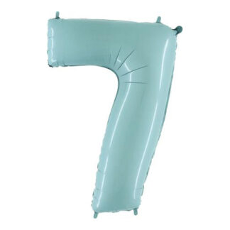 Pastel Blue Number 7 Balloon - 40" Foil Unpackaged