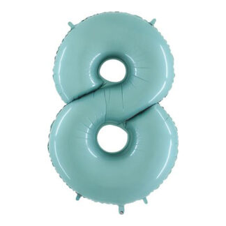 Pastel Blue Number 8 Balloon - 40" Foil Unpackaged