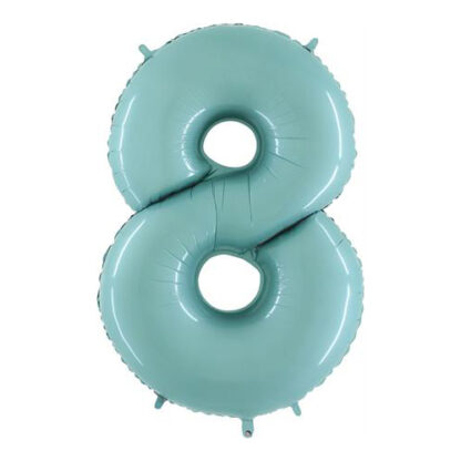 Pastel Blue Number 8 Balloon - 40" Foil Unpackaged
