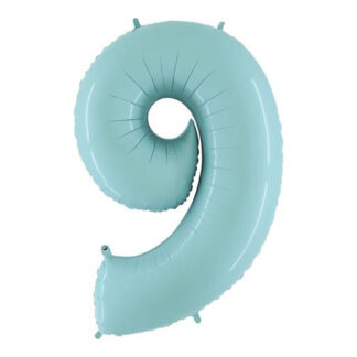 Pastel Blue Number 9 Balloon - 40" Foil Unpackaged