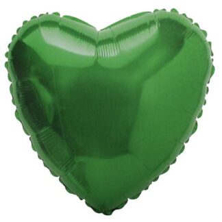 Green Metallic Heart Balloon - 32" Foil