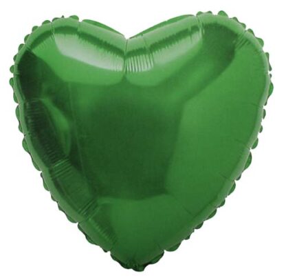 Green Metallic Heart Balloon - 18" Foil