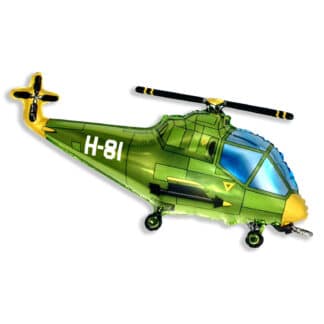 Green Helicopter Supershape Balloon - Foil 23" X 38"