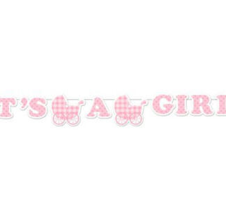 Its A Girl Ribbon Banner 5.5ft/ 1.67 m