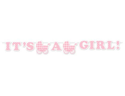 Its A Girl Ribbon Banner 5.5ft/ 1.67 m